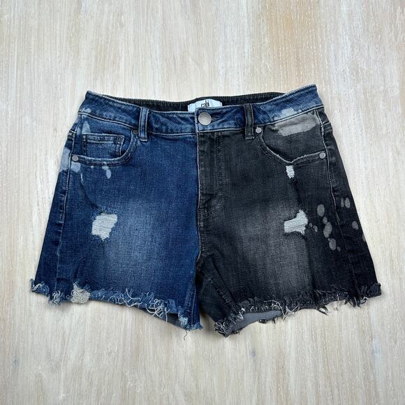 Cabi Park Colorblock Distressed Raw Hem Park Short Shorts Style #5987 Size 2 - Picture 1 of 14